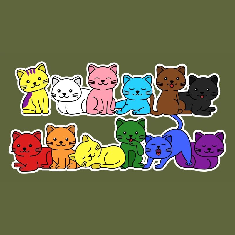 Pride Progress Flag Cat for Equality
