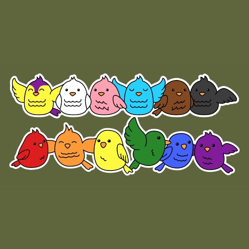 Pride Progress Flag Bird for Equality
