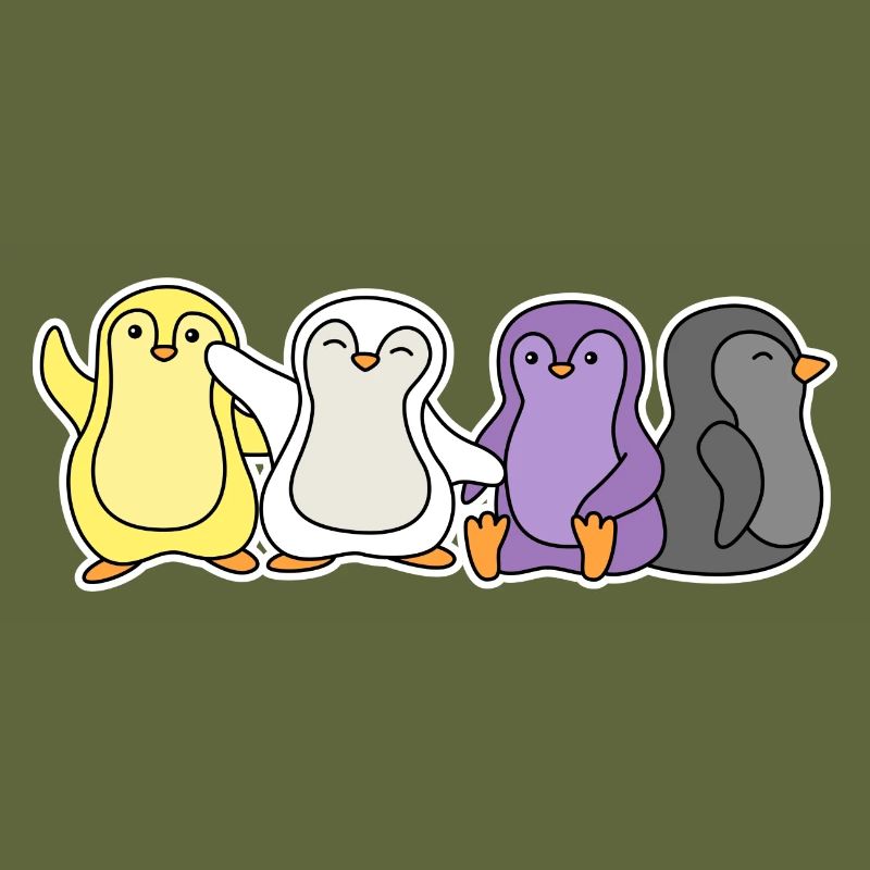 Non-binary flag penguin design for Enbys