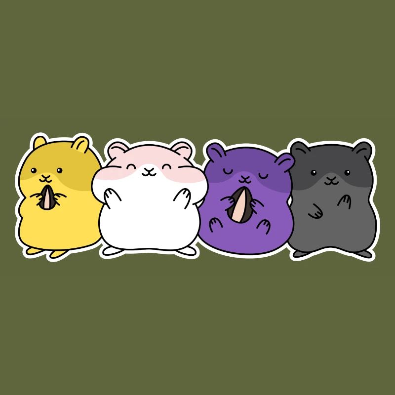 Non-binary flag hamster design for Enbys