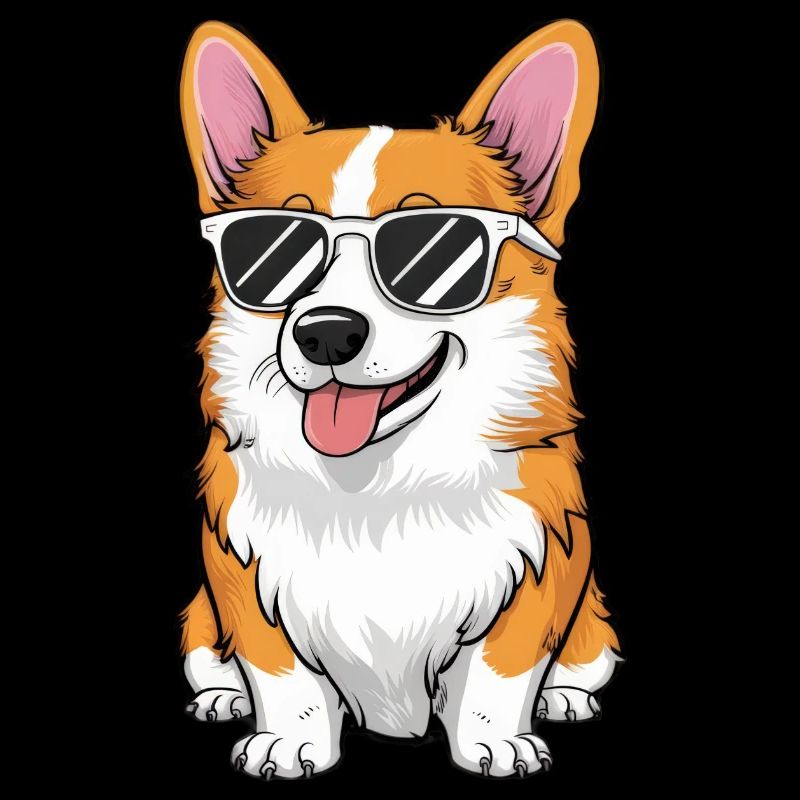 Modern and cool corgi with sunglasses