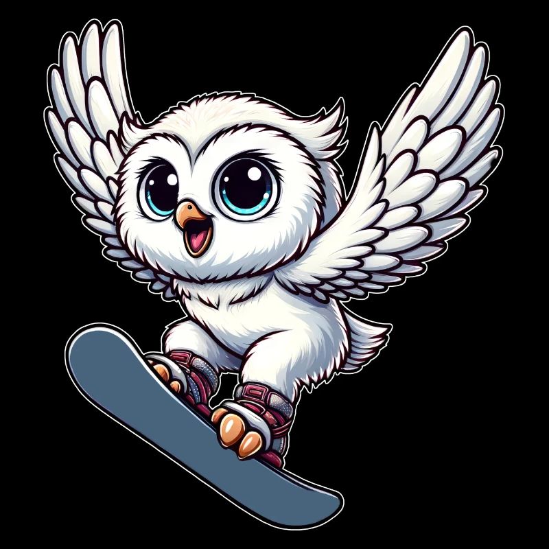 Eule snowboard snowboarder schneeeule Wintersport