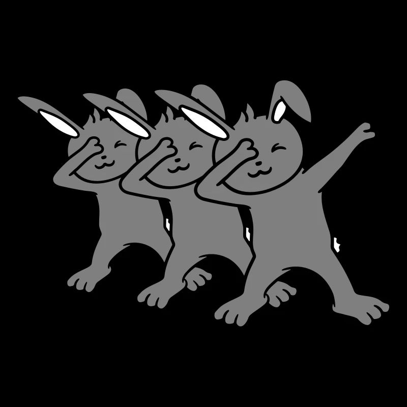 3 Hasen Dabbing Dab Dance Pose Tanzen Party Feiern