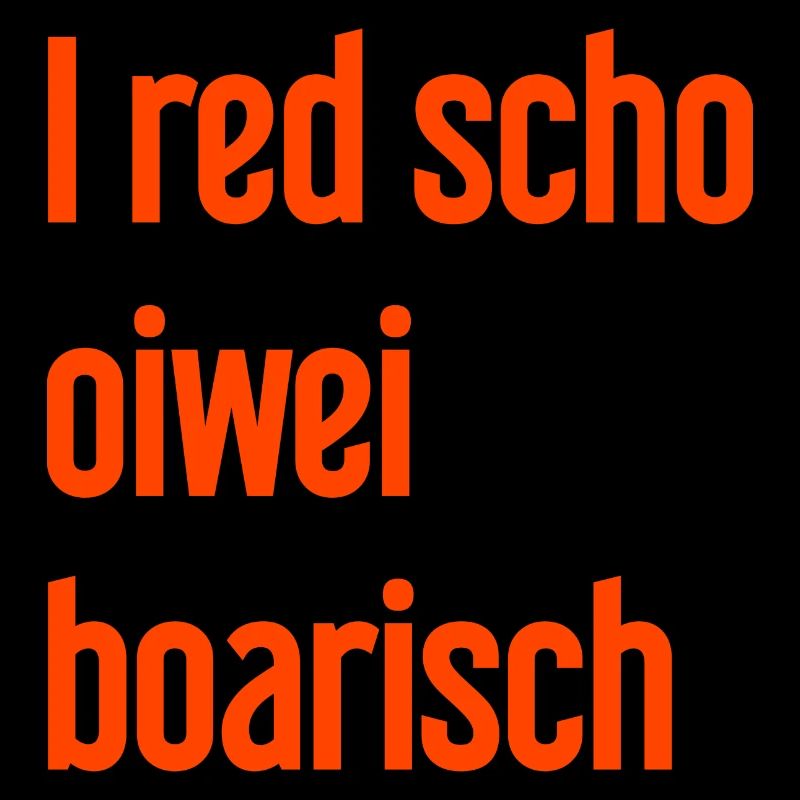 I red scho oiwei boarisch