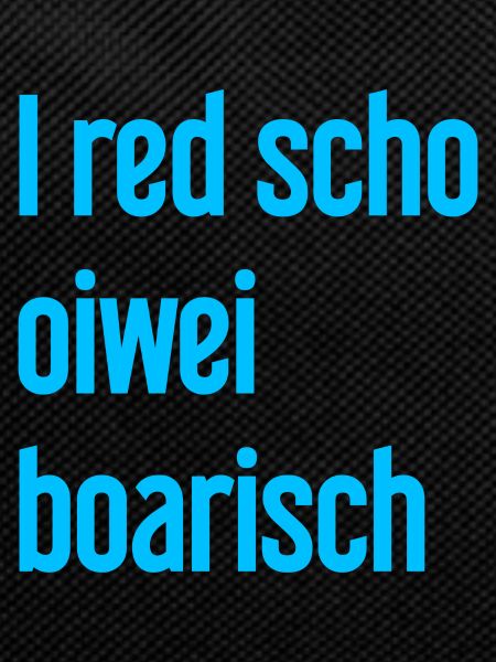 I red scho oiwei boarisch