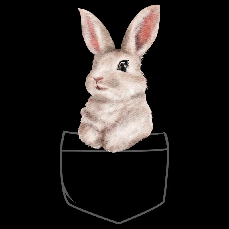 Lapin dans un sac aquarelle