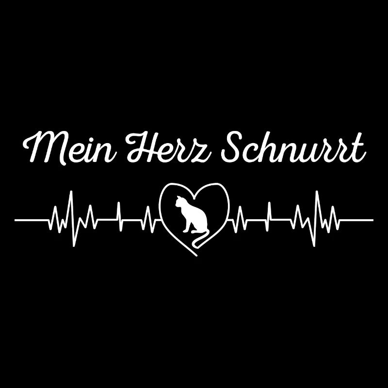Mein Herz Schnurrt EKG Crazy Cat Lady Katzen