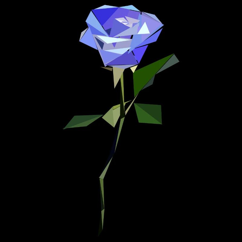Rose abstrait bleu