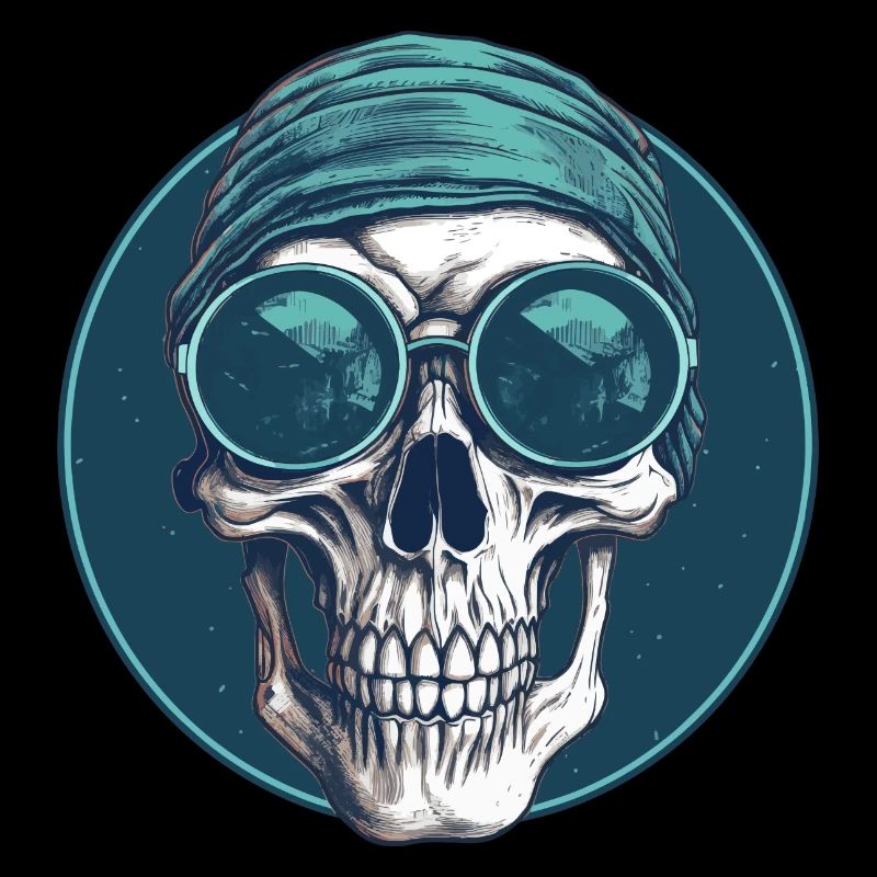 Skull with sunglasses, skull, skeleton