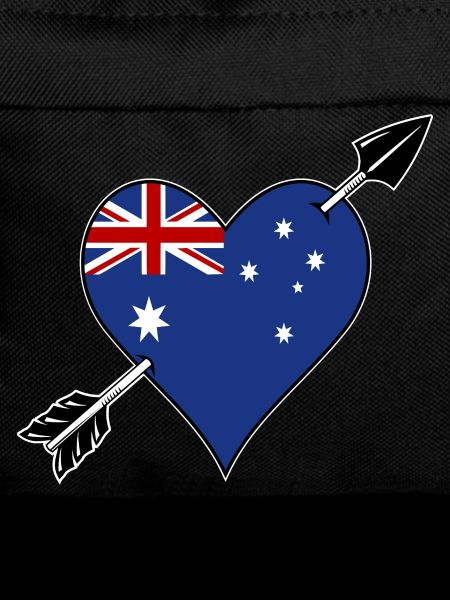 Australia flag heart in love