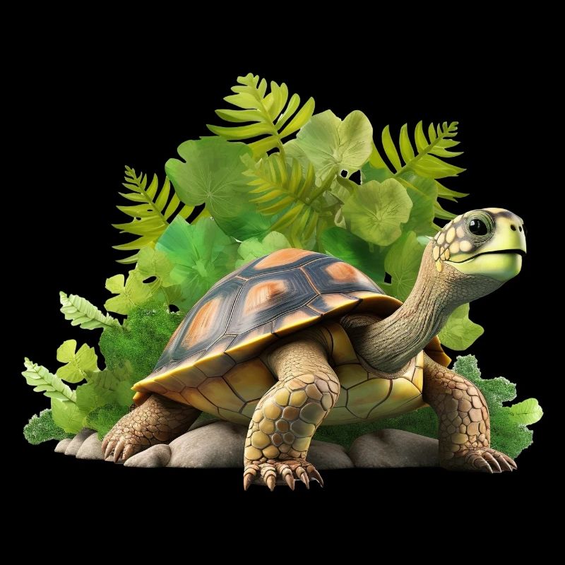 Turtle with tropical leaves Turtles