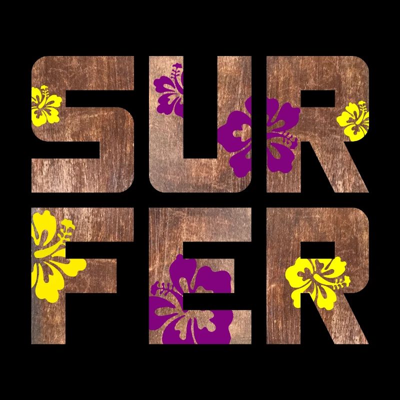 Surfeur Bois Hawaï Bint Hibiscus Blossom Camp de surf