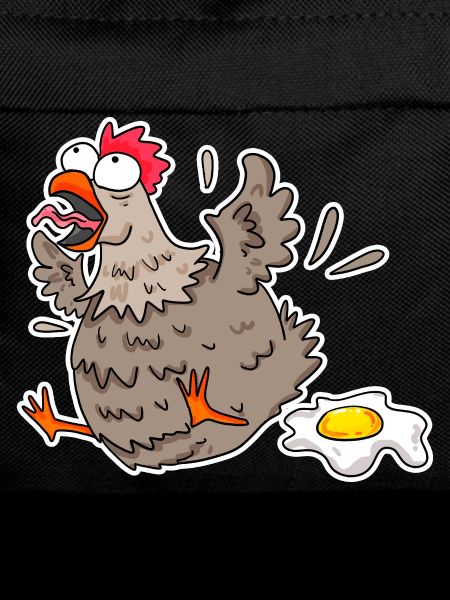 Funny Chicken with Egg Cartoon