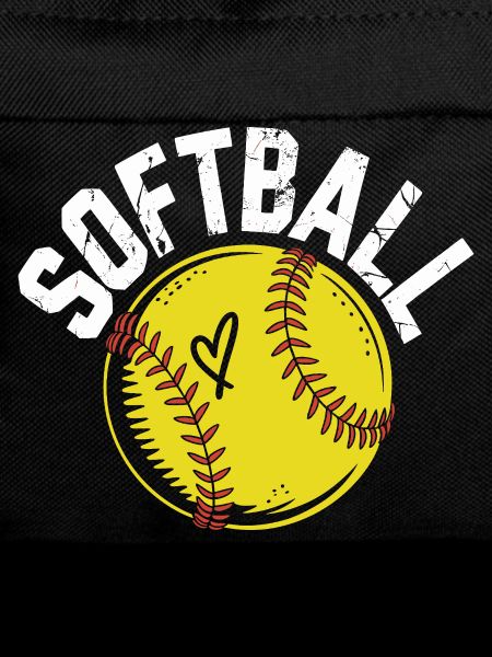 Softball illustration with heart