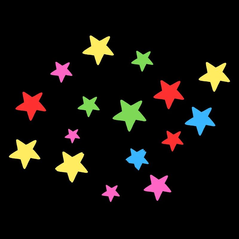 Colorful star explosion on fabric