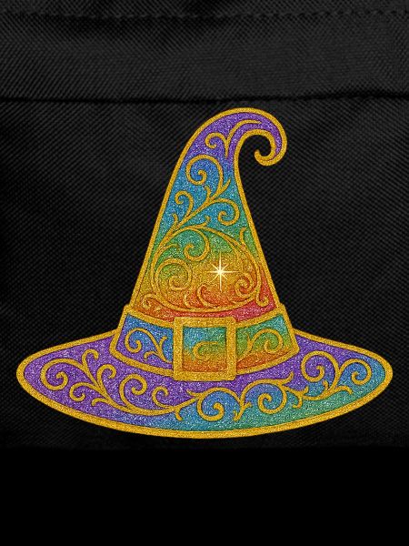 Regenbogen Glitzer Hexenhut