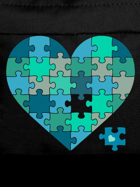 Puzzleherz Blaugrün