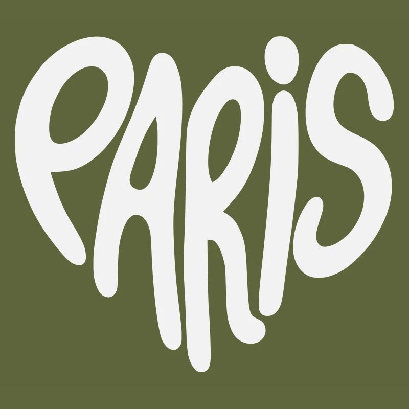 Paris Graffiti-Skript Logo herzförmig