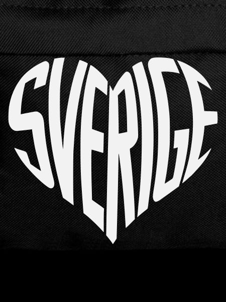 Sweden, Sverige Heart Typography