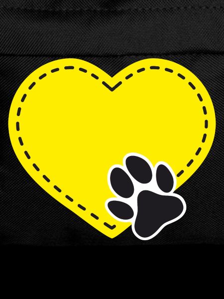 Customizable yellow heart with dog paw