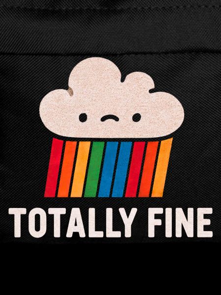 Regenbogen-Muffin mit Wolkenkopf