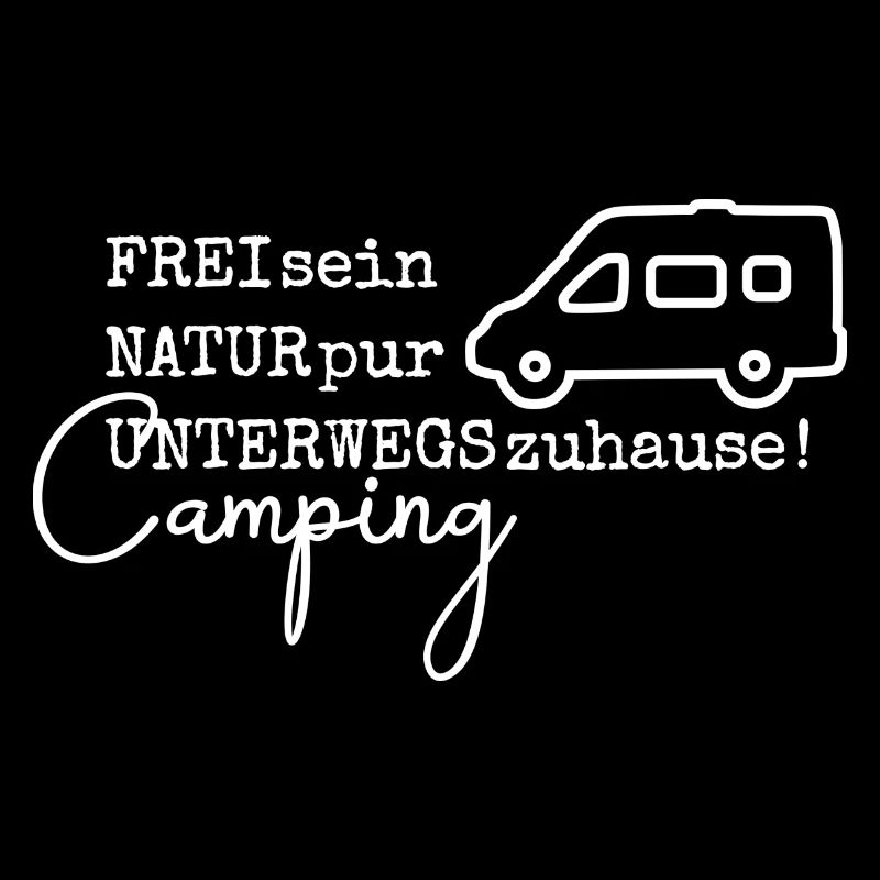 Camping-Spruch mit Camping-Kastenwagen
