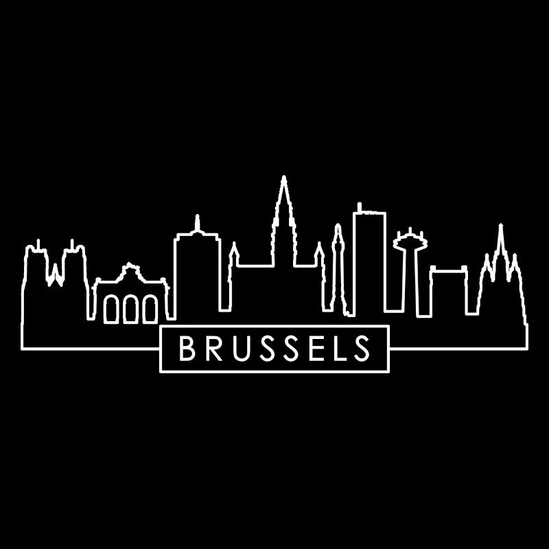 Brussels City Skyline Silhouette in Belgium Brussels