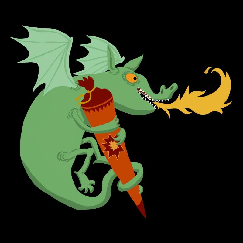 Dragon with school cone