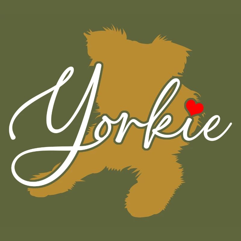 Yorkie Yorkshire Terrier Silhouette Decorative Font