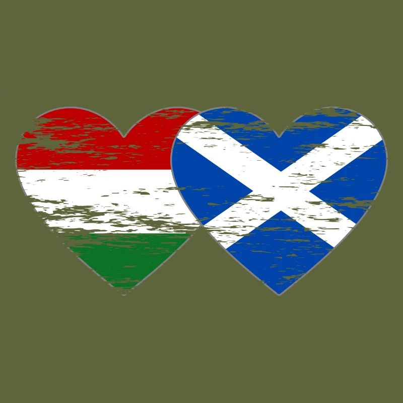 Hongrie Ecosse Drapeau Coeur Utilisé