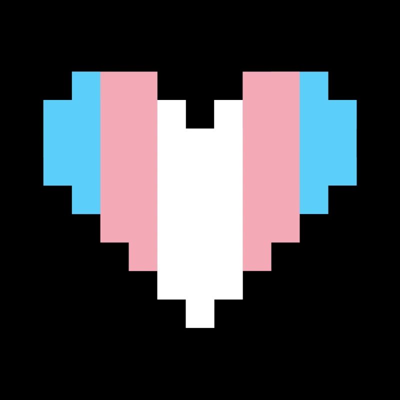 Transgender Pride Pixel Art Heart