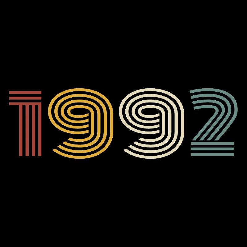 1992 Rétro Style 1992 Anniversaire 1992 Millésime