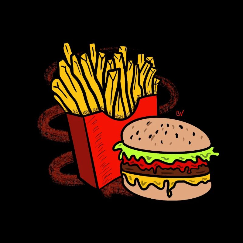 Fries and burger