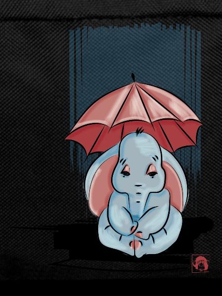 Elephant under his umbrella