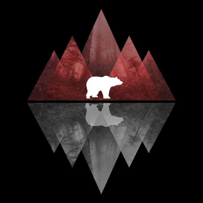 Bear Abstract Geometry Nature Mountains