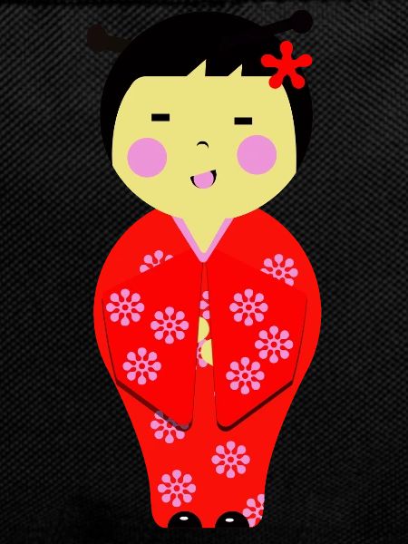 Small Kawaii Japanese Kokeshi Doll