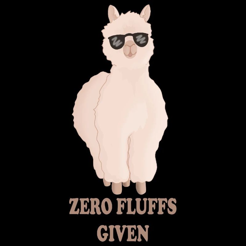 Zero Fluffs Given – Fluffy Alpaca with Sun Brush