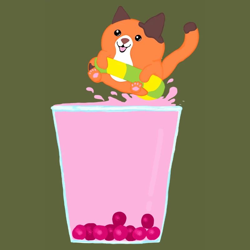 Bubble tea cat