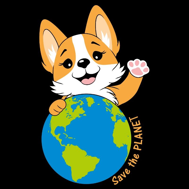 Corgi with a globe