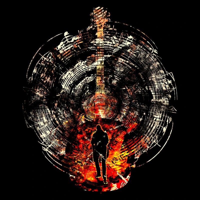 Guitare cool avec des notes