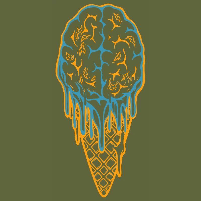 Cône de crème glacée effrayant Cerveau de zombie