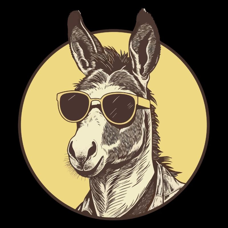 Donkey, Sunglasses, Mule, Mule, Steppe