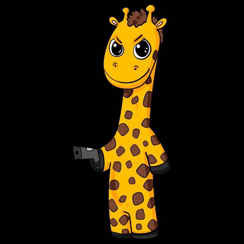 Giraffe mit Pistole
