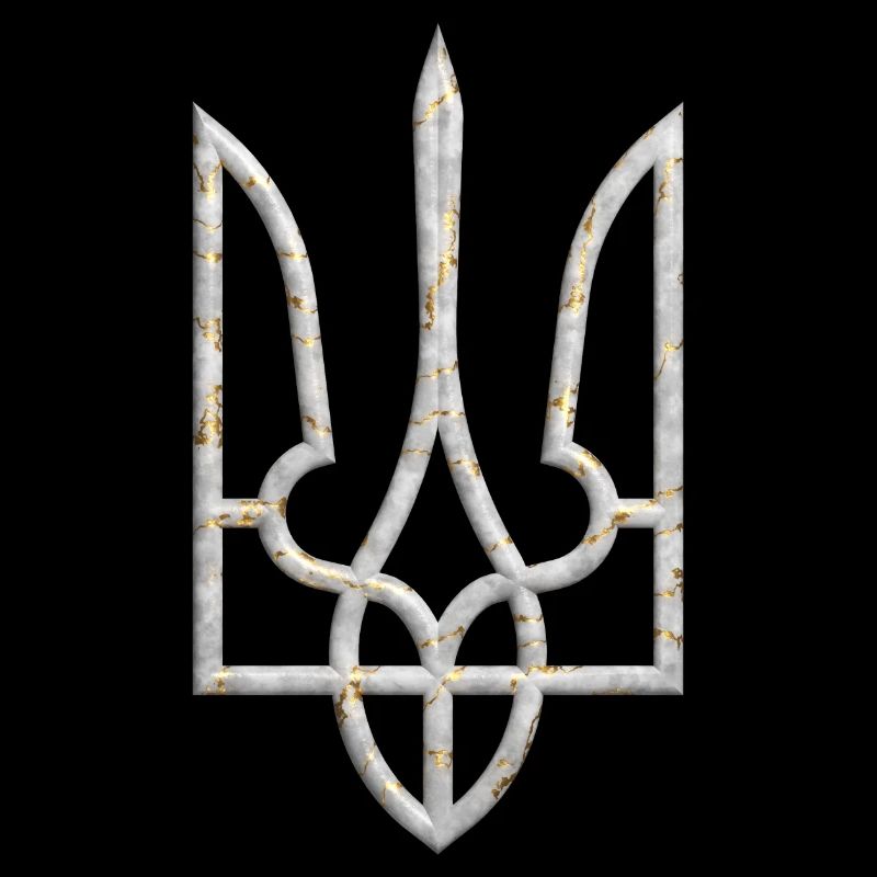 Armoiries de l’Ukraine Gyrfalcon Trident Trident Marbre 2