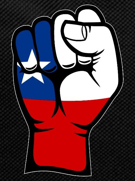 Chile Flagge Faust Hand Symbol