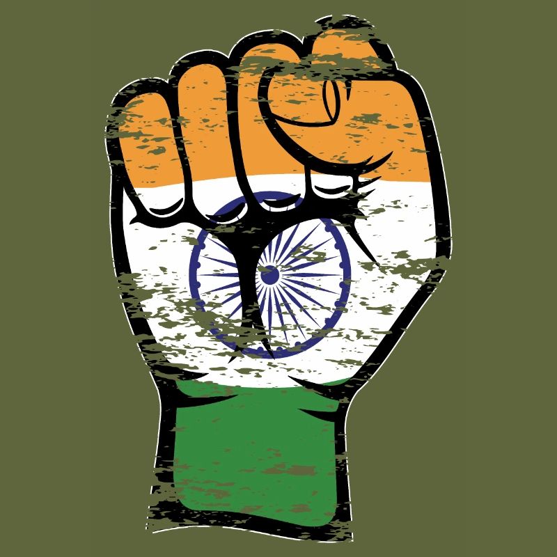 Drapeau de l’Inde Poing Main Symbole utilisé