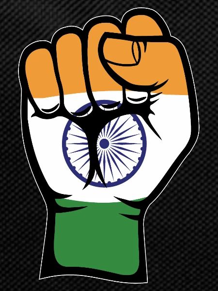 India Flag Fist Hand Symbol