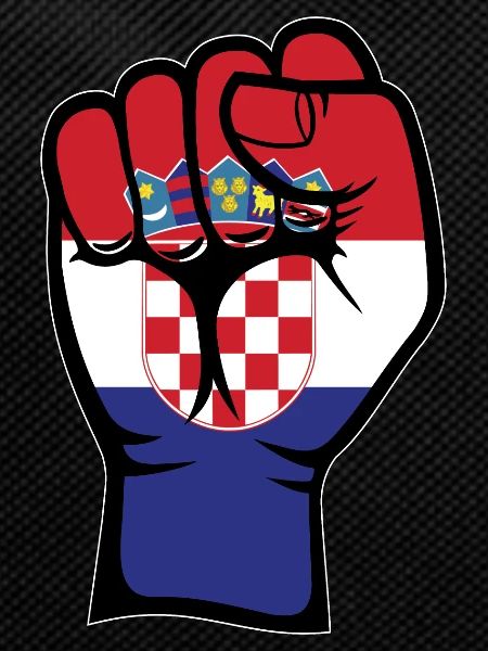 Croatia Flag Fist Hand Symbol