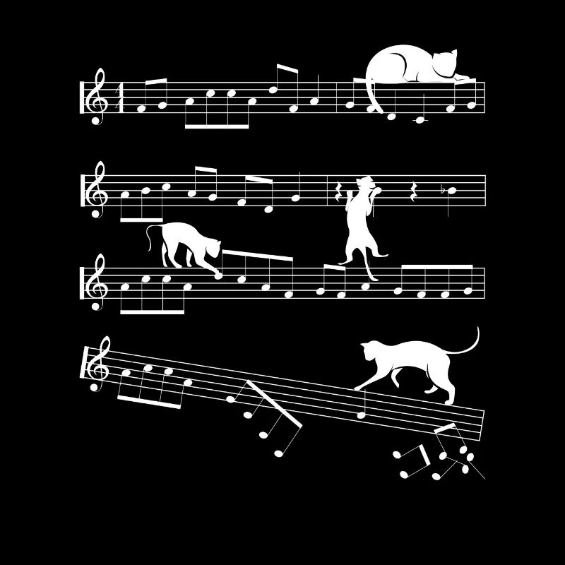 Mignon chats chatons musicien clef partit