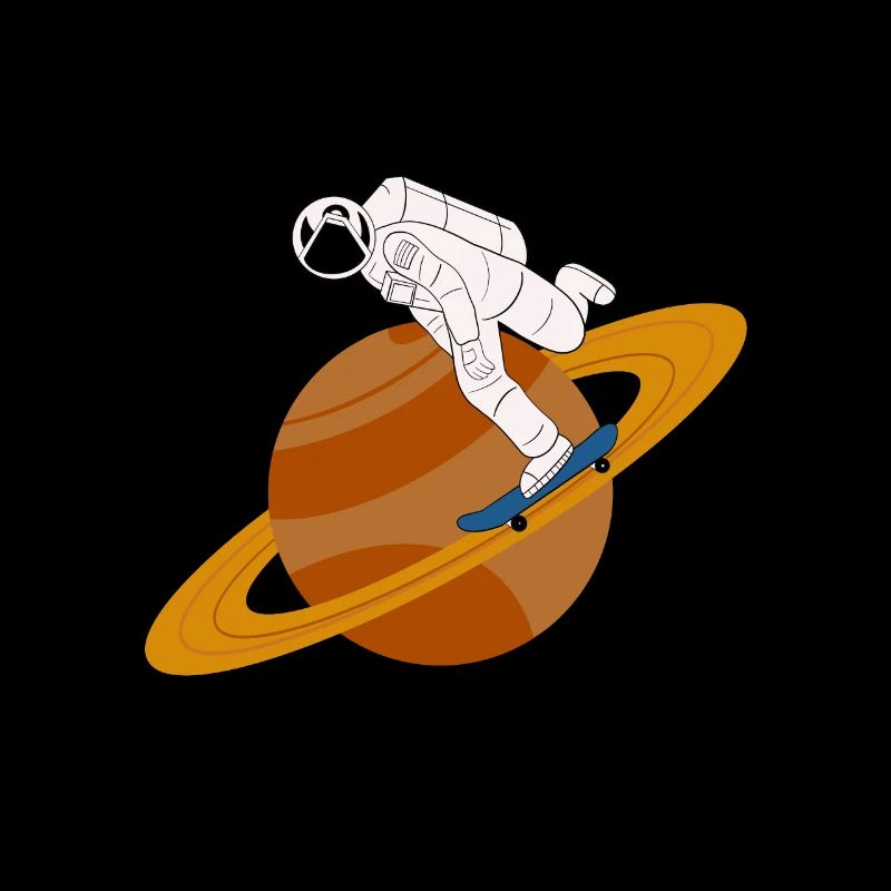 Astronaut Skateboard Saturn Ringe Weltall Geschenk